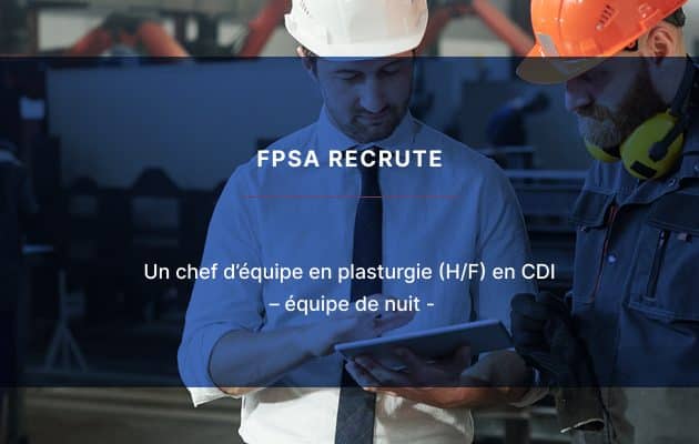 recrutement FPSA - chef équipe